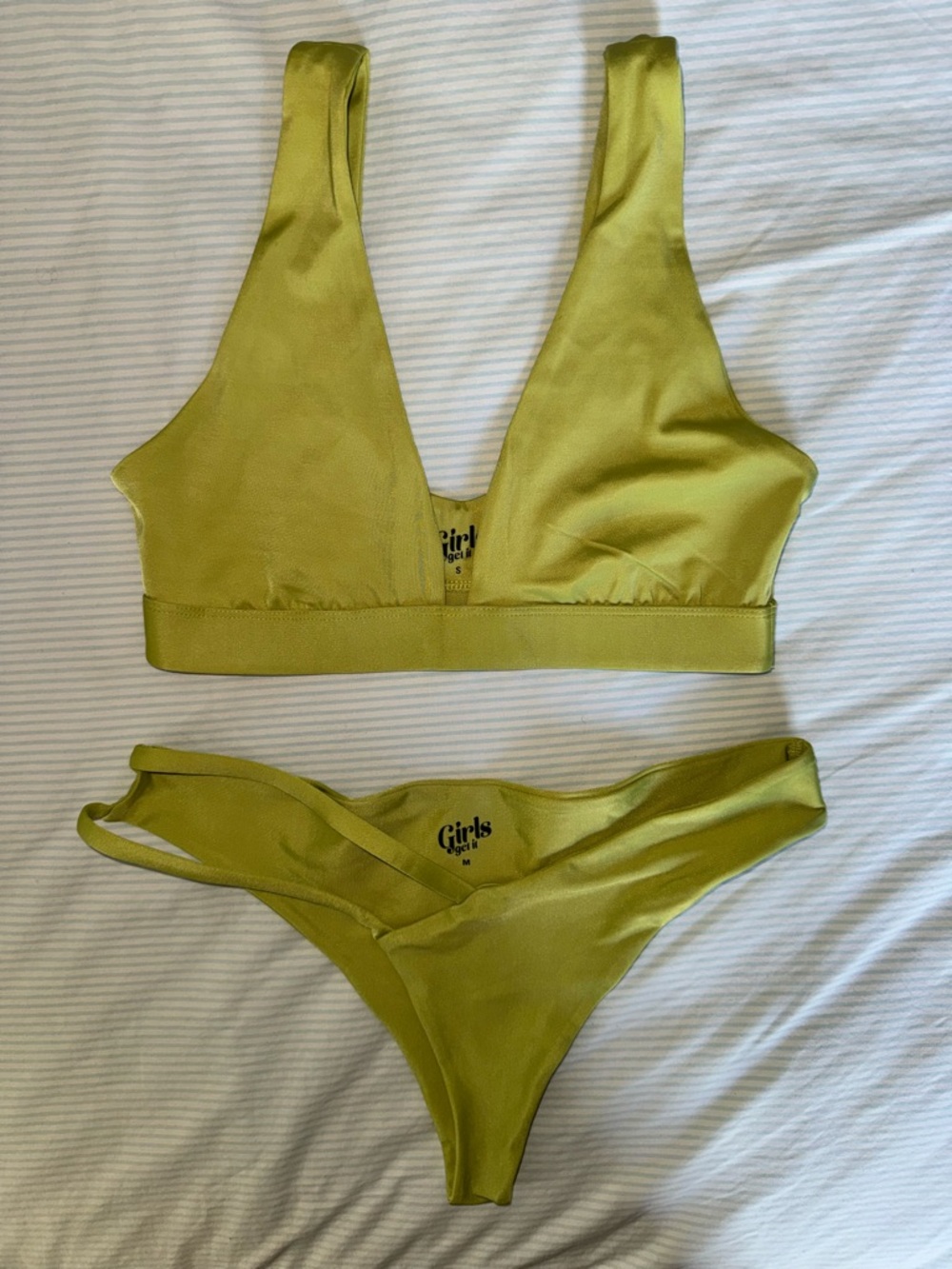 Olive Green Scoop Bralette Bikini Set